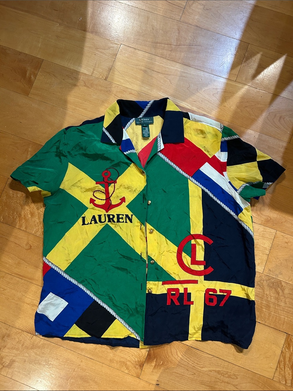Ralph Lauren Multicolor Nautical Flag Polo - Green/Yellow/Blue/Red/Navy